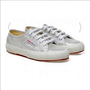 Superga Silver Distressed Sneakers